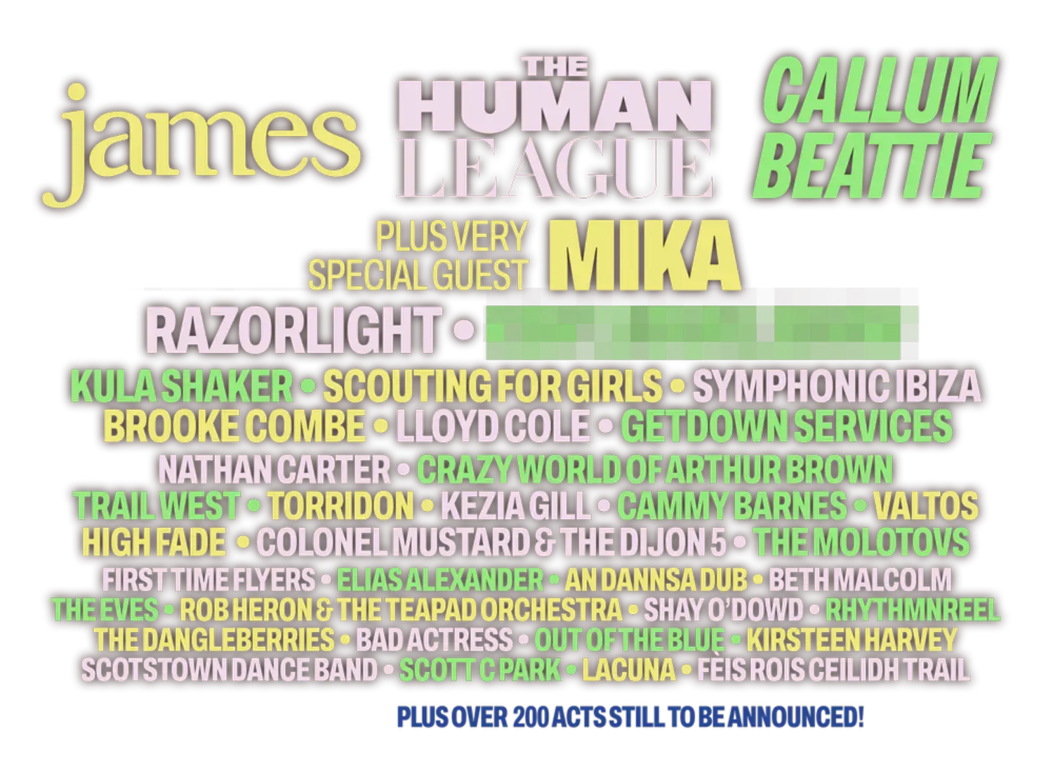 This image is courtesy of Belladrum Tartan Heart festival, showing you which acts are scheduled for 2026.