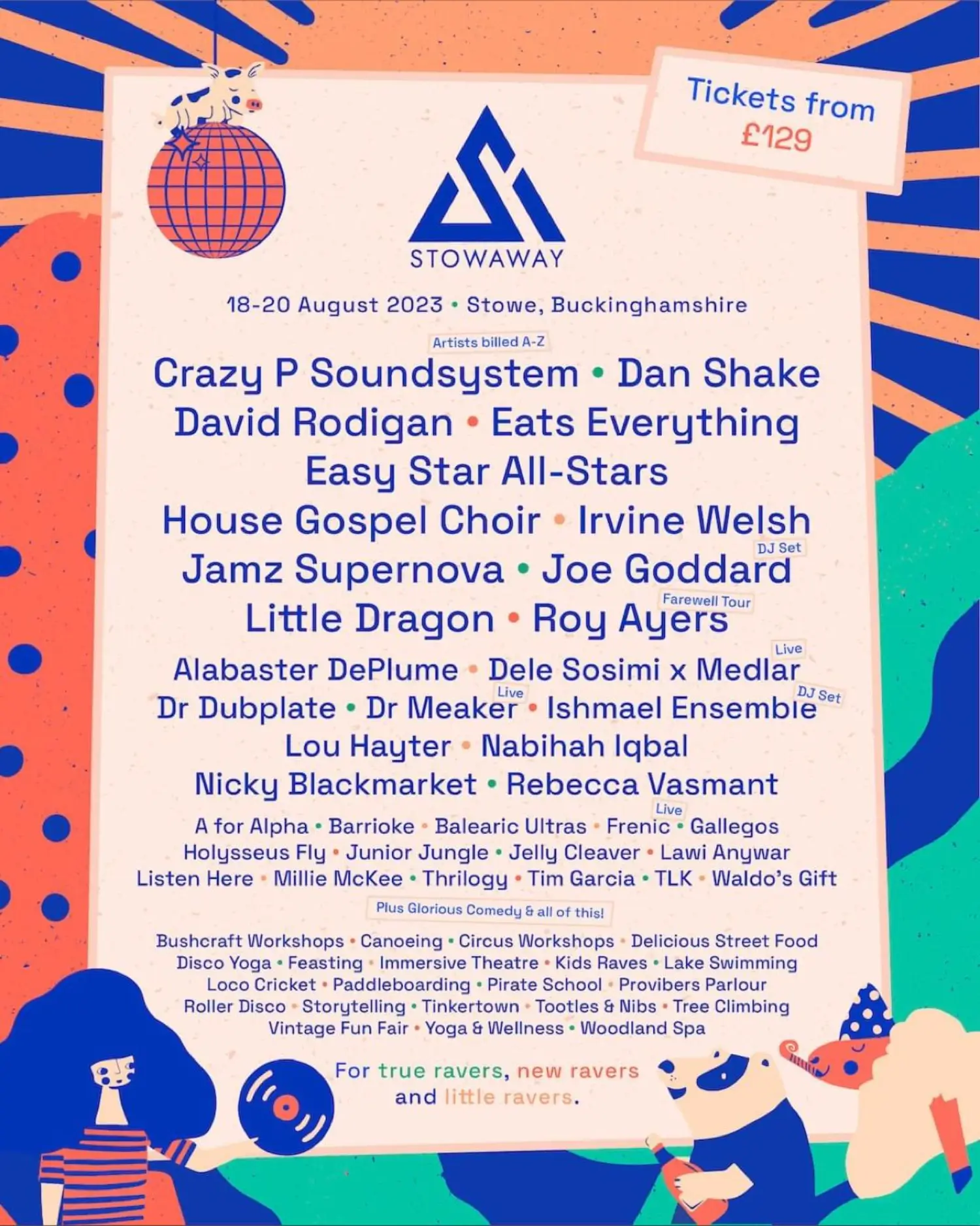 This image is courtesy of Stowaway festival, showing you which acts are scheduled for 2023.